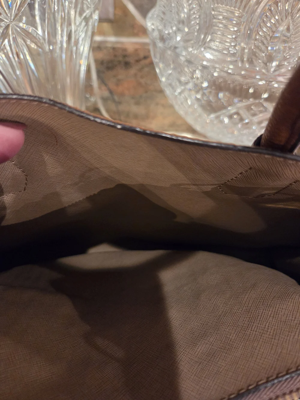 Michael Kors Tan Leather Chain-Accent Bag